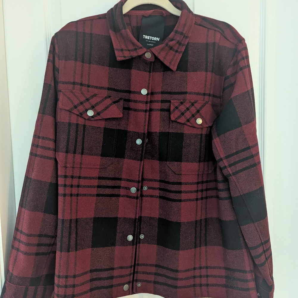 Tretorn Women's Red and Black Plaid Utility Jacket